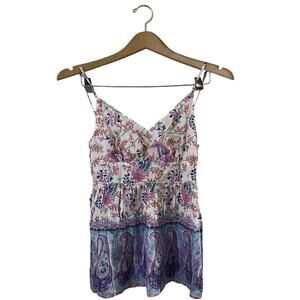 See by Chloe Paisley Print Silk Tank Top Size 38 NEW WITH TAGS